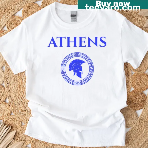 Spartan helmet graphic on a T-shirt
