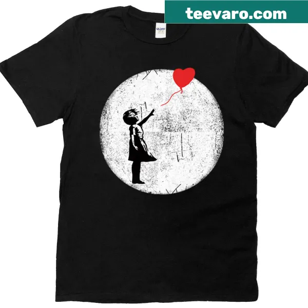 Silhouette of a girl with a balloon inspired by Banksy's art