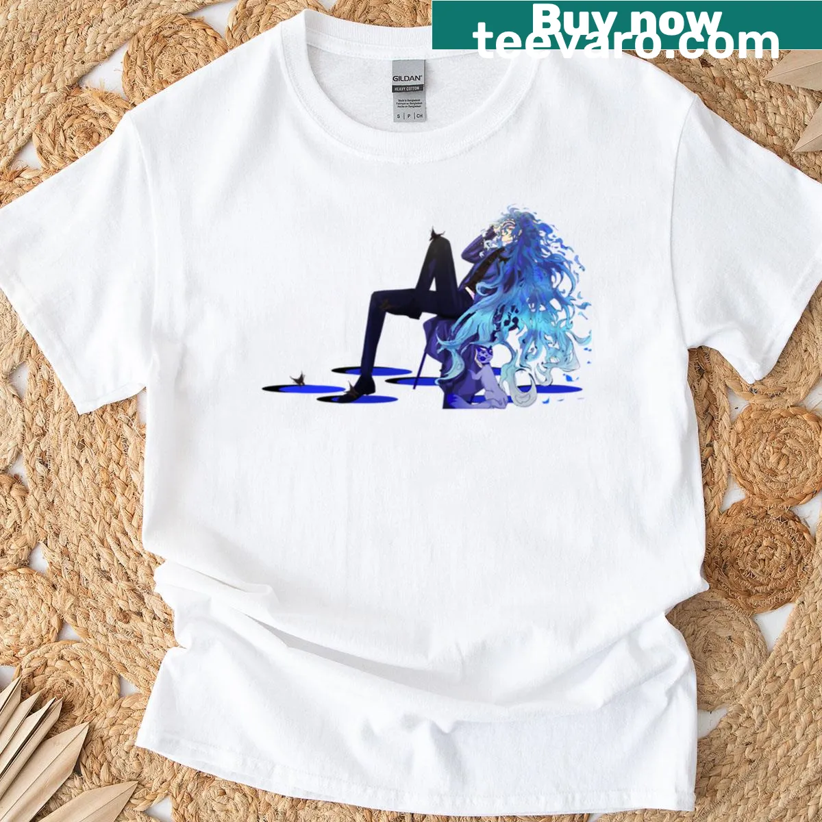 Hand-lettered 'Beautiful' design on a stylish t-shirt — on a men's t-shirt
