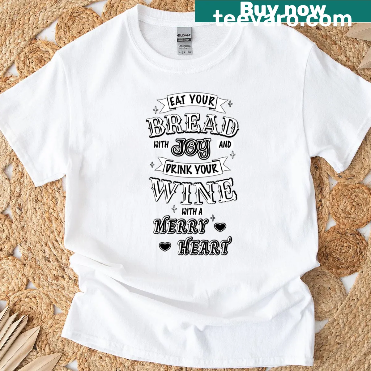 Typographic design featuring inspirational biblical quotes — on a men's t-shirt