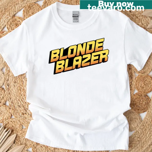 Illustration of a character wearing a blonde blazer in a playful design