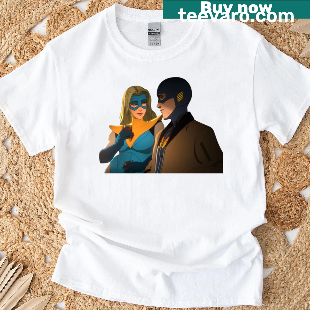 Illustration of a stylish blonde blazer on a t-shirt — on a men's t-shirt