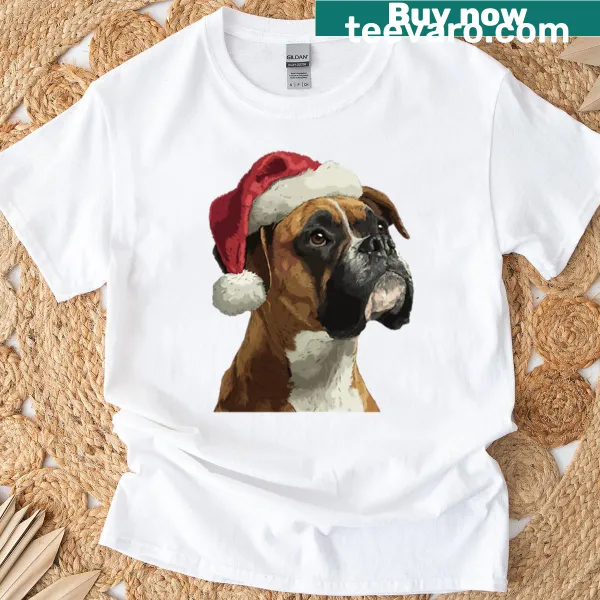 Illustration of a playful Boxer dog on a t-shirt