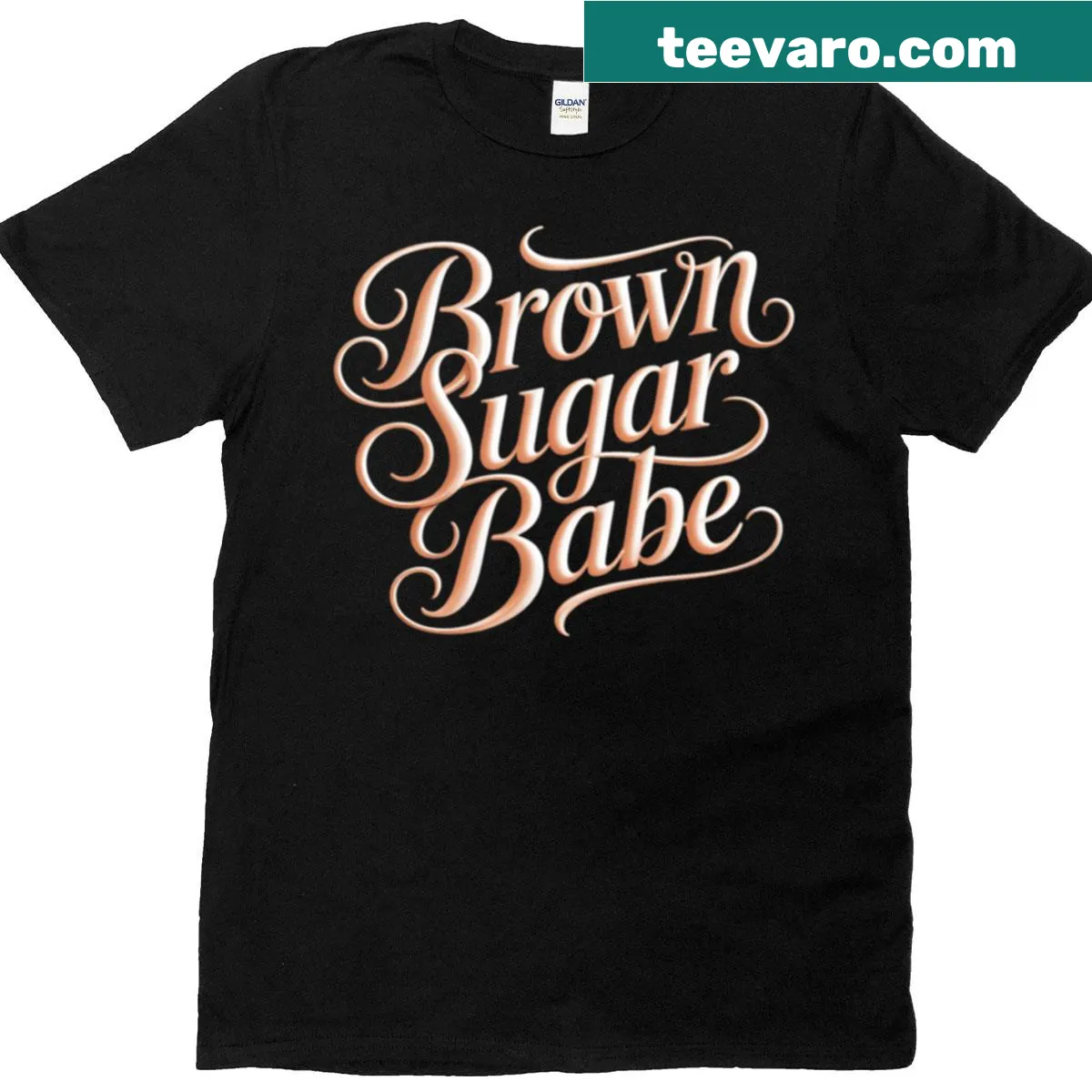 Proud Black Melanin Pride T-shirt with 'Brown Sugar Babe' text. — on a men's t-shirt