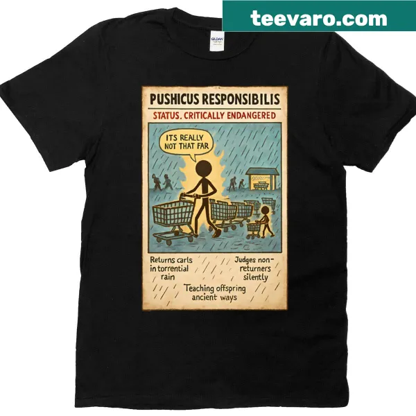 Stick figure design promoting conservation on a T-shirt