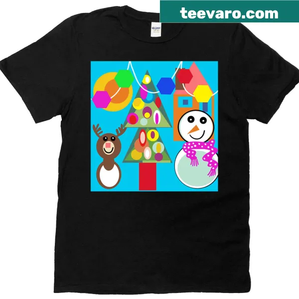 Cartoon Christmas T-shirt with fun, whimsical holiday graphics