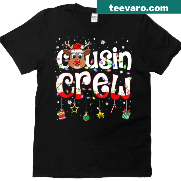 Funny reindeer matching t-shirt for Christmas cousin crew