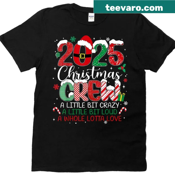 Christmas Crew 2025 Matching T-shirt with playful typography