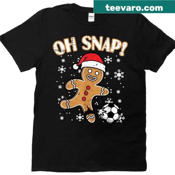 Funny gingerbread soccer character design for Christmas T-shirt