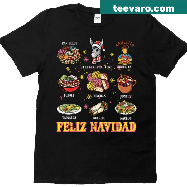 Christmas t-shirt with Pan Dulce and Feliz Navidad graphic