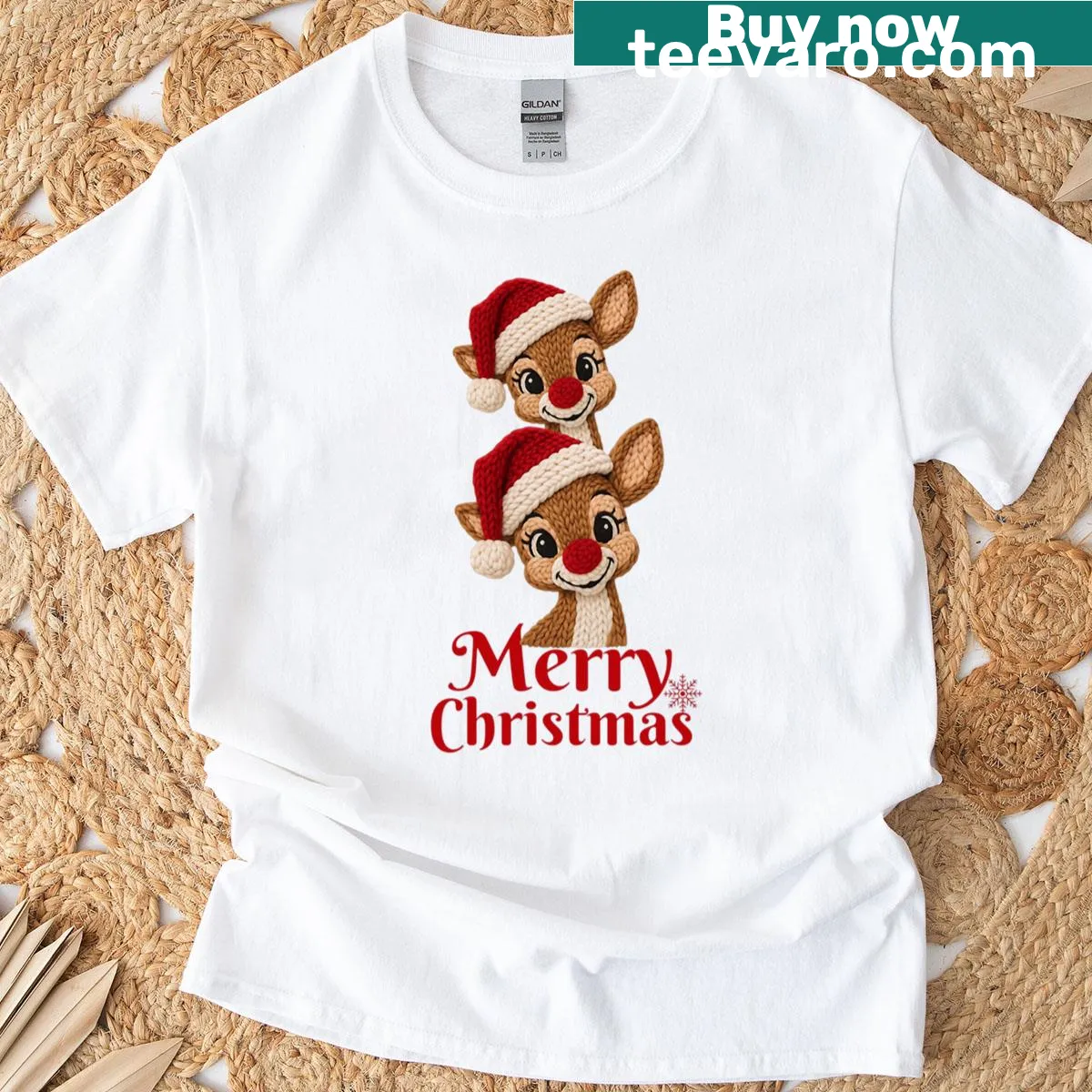 Christmas T-shirt featuring a cute illustrated squirrel — on a men's t-shirt