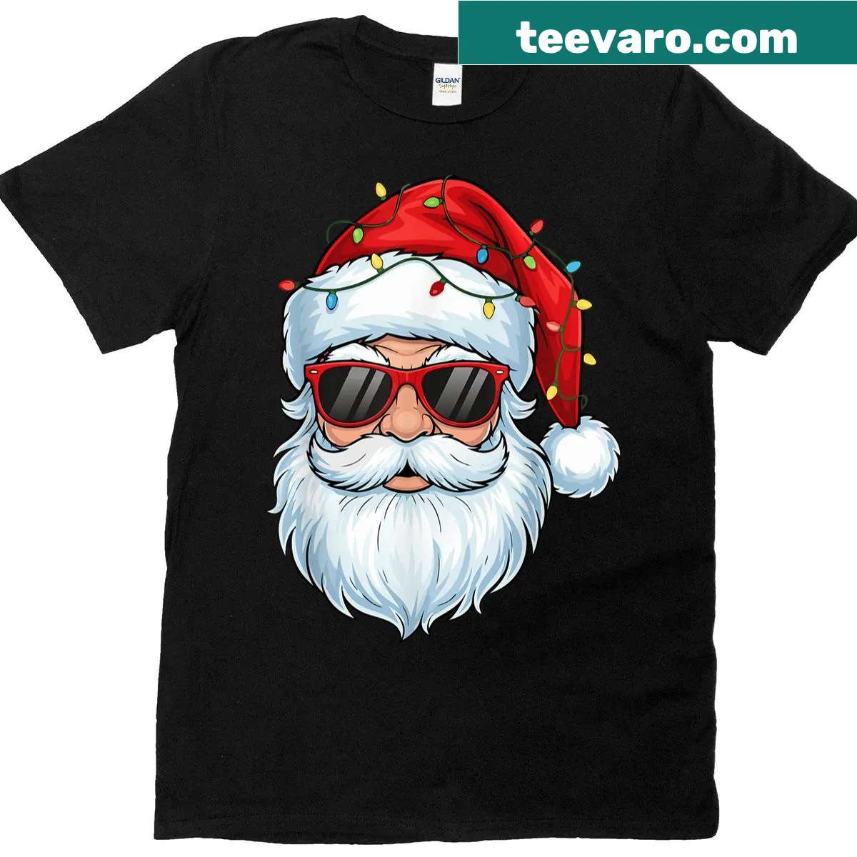 Retro Santa Claus with sunglasses design for Christmas t-shirt — on a men's t-shirt