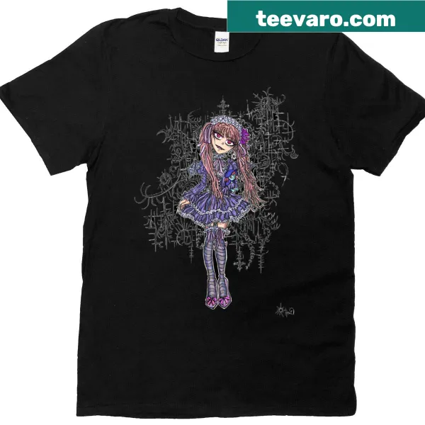 Cute cartoon vampire graphic on a creepy t-shirt