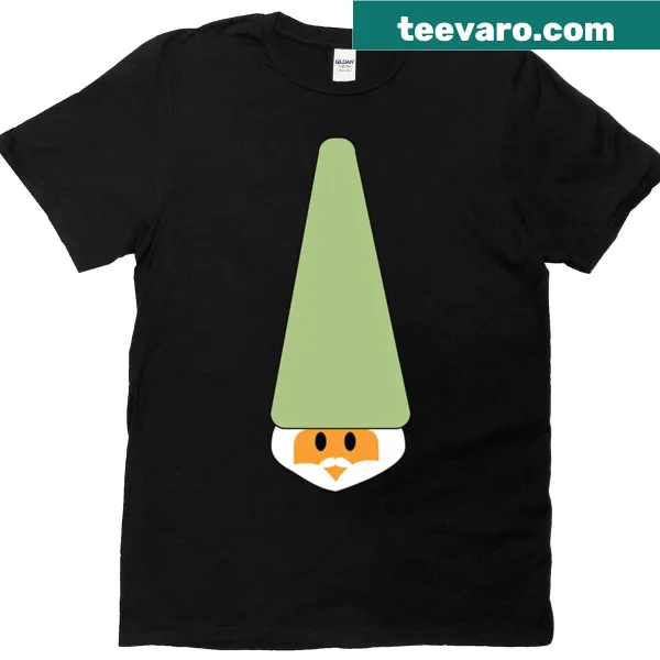 Cute green gnome graphic on t-shirt