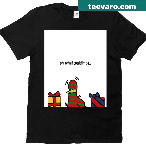 Funny graphic t-shirt featuring an inappropriate Christmas card design