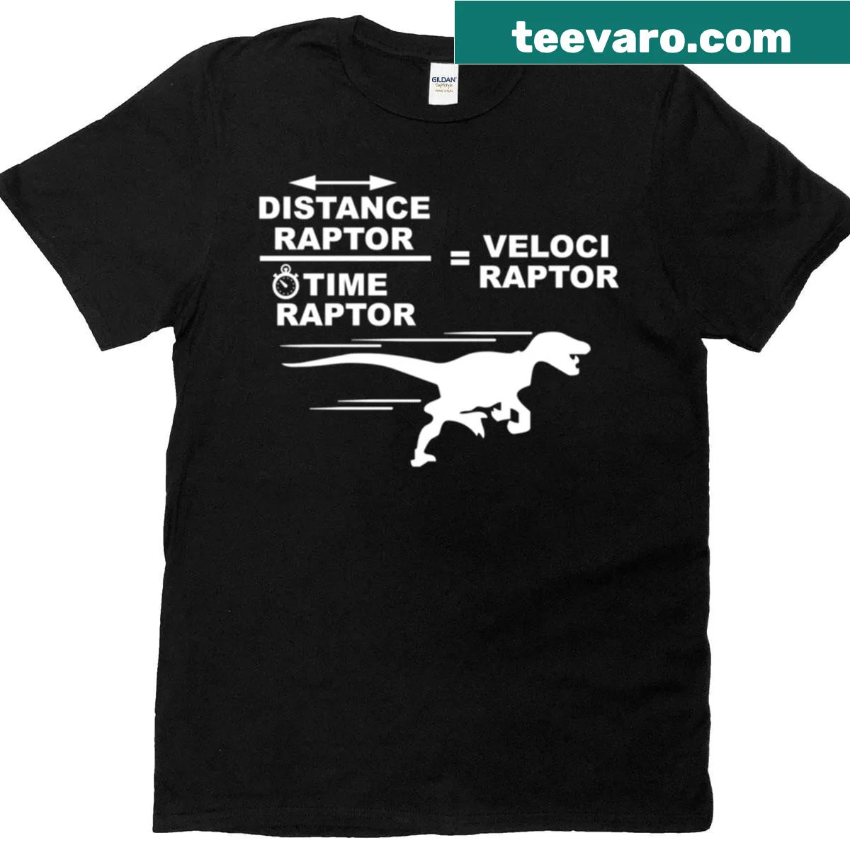 Fun dinosaur-themed t-shirt featuring a humorous mathematical equation — on a men's t-shirt