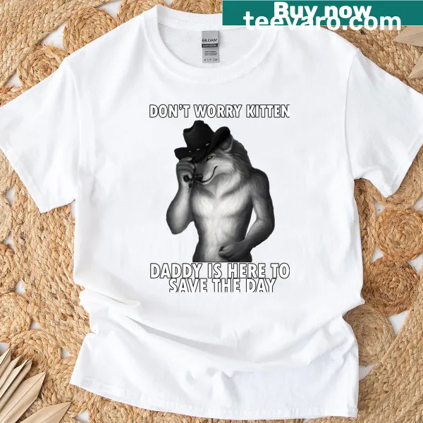 Funny kitten wolf meme t-shirt design