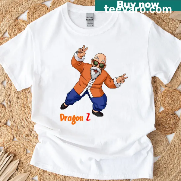 Vintage-style T-shirt featuring an old man from Dragon Ball Z