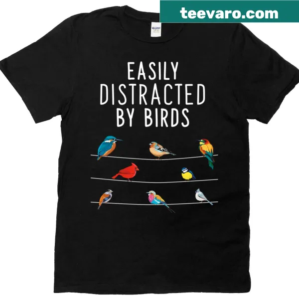 Illustration of birds with the phrase about being easily distracted by them.