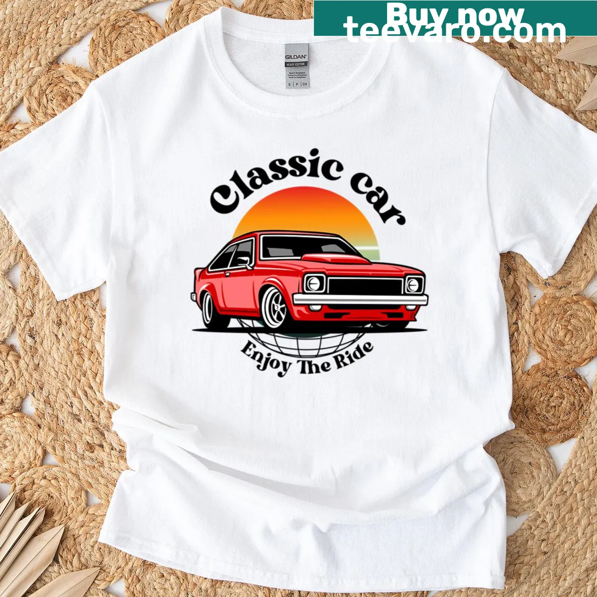 Inspirational t-shirt featuring the phrase 'Enjoy The Ride' for adventurers — on a men's t-shirt