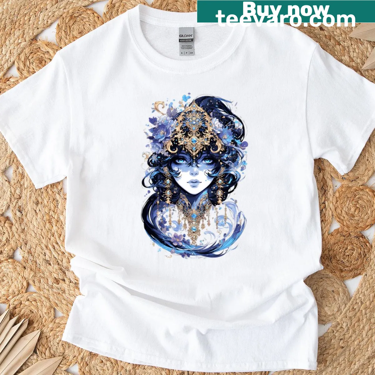 Eternal Water Lord fantasy t-shirt design — on a men's t-shirt