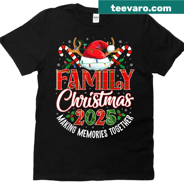 Family matching Christmas T-shirt with festive squad design