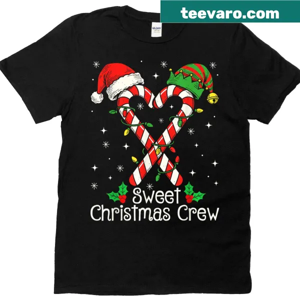 Candy cane design on a festive family Christmas t-shirt