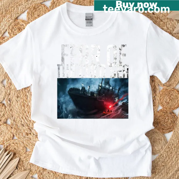 T-shirt featuring design related to the theme 'Fear Of The Cold Sea'