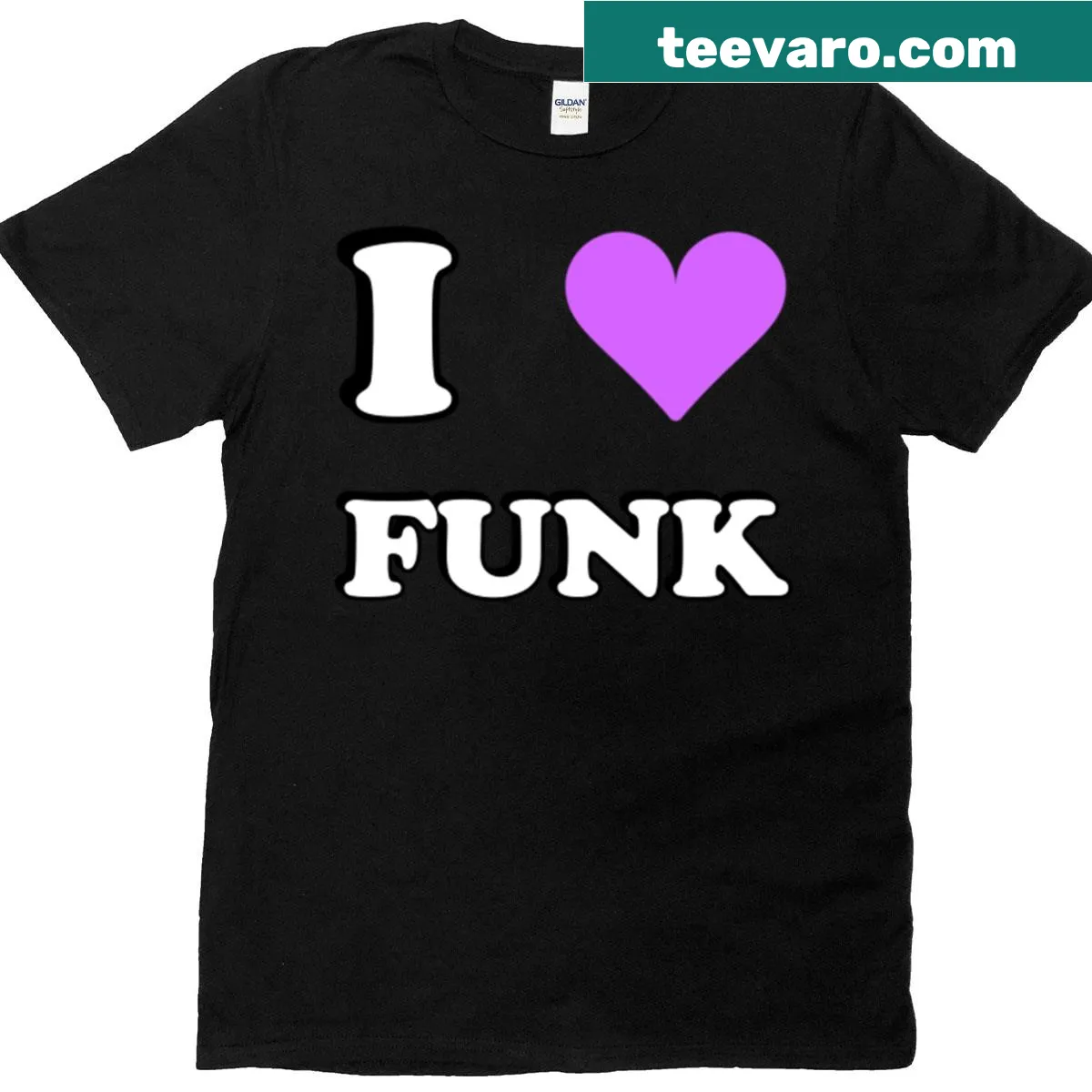 Stylish t-shirt celebrating funk music with a fun design — on a men's t-shirt