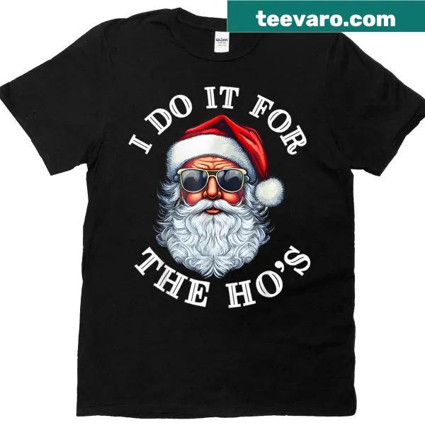 Funny Santa Claus text t-shirt with playful holiday message