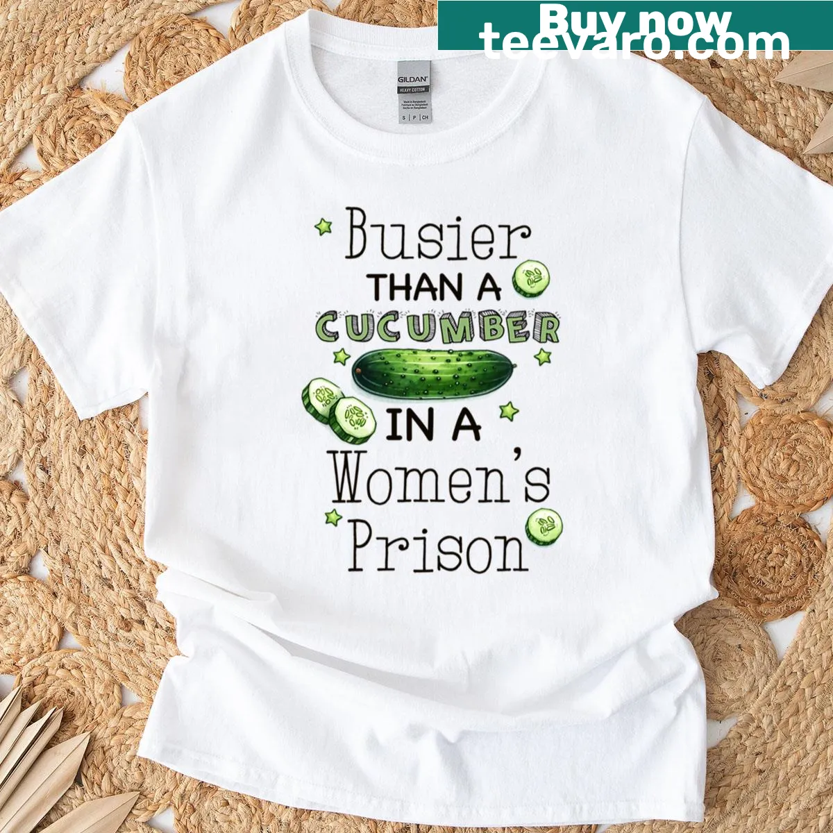 Funny saying about cucumbers on a humorous T-shirt — on a men's t-shirt