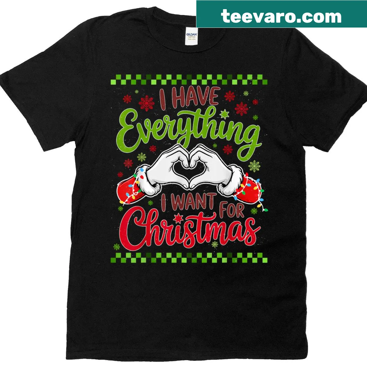 Couples t-shirt with humorous Christmas text and playful graphic design — on a men's t-shirt