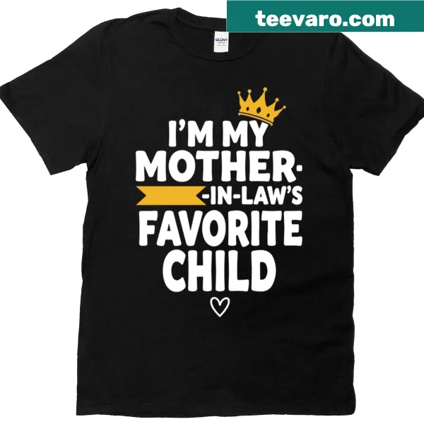 Humorous t-shirt declaring favorite child status with a crown design