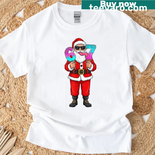 Funny Santa with ice cream cone graphic for kids and teens