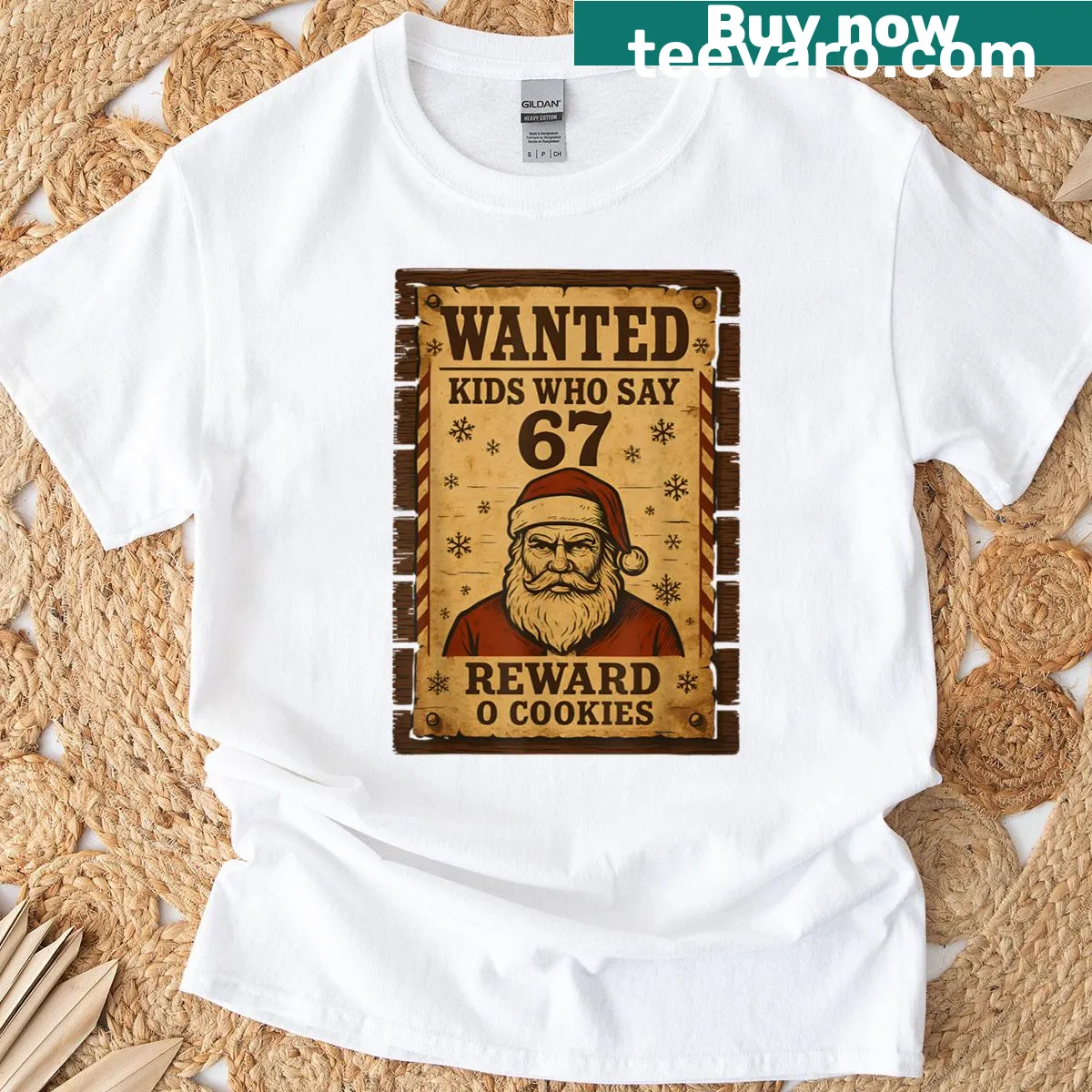 Kids t-shirt with funny Santa and naughty list design — on a men's t-shirt