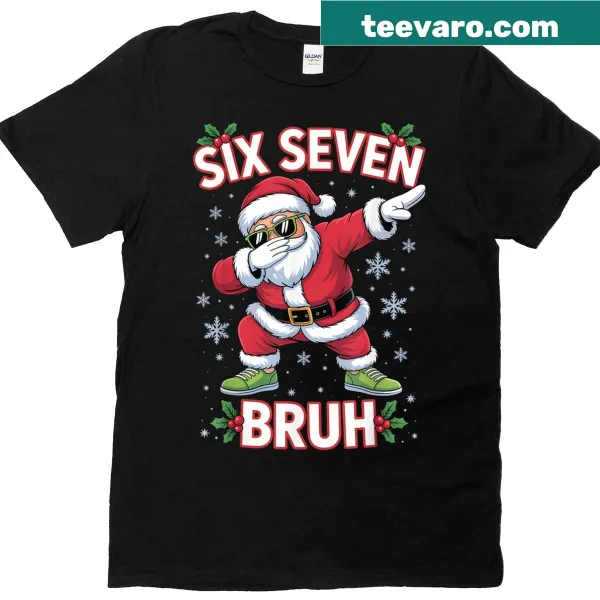 Playful Christmas T-shirt with Santa dabbing and funny text
