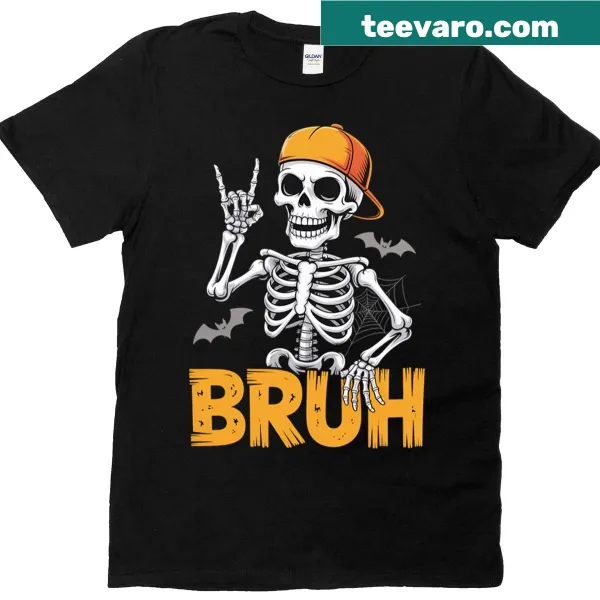 Funny skeleton design with a humorous expression on a T-shirt