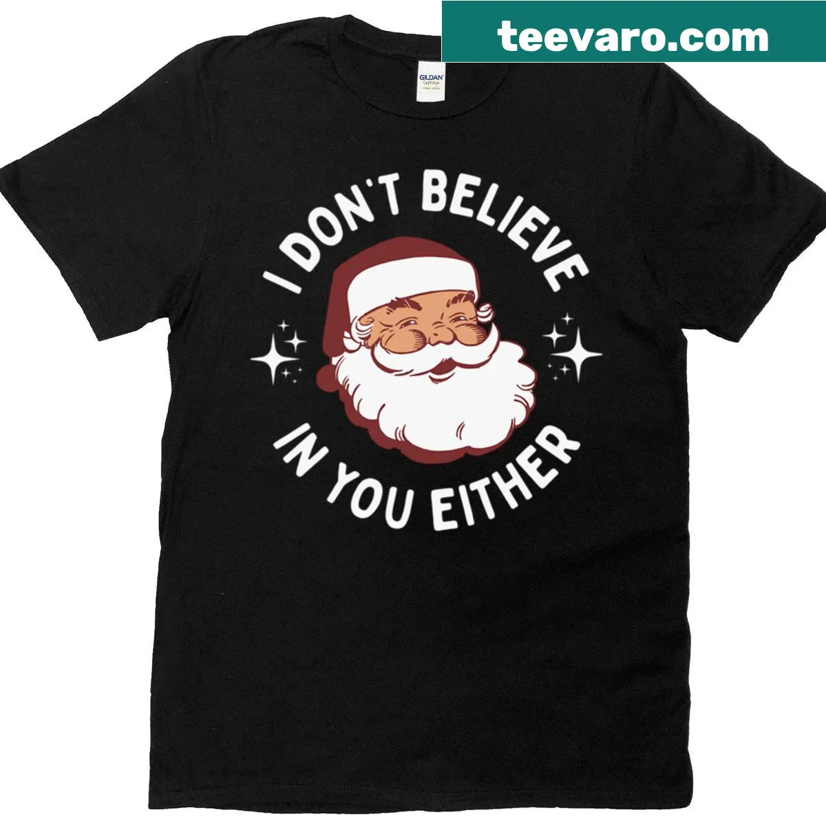 Vintage Santa graphic t-shirt with humorous text — on a men's t-shirt