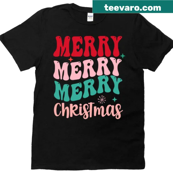 Cheerful holiday-themed family Christmas t-shirt
