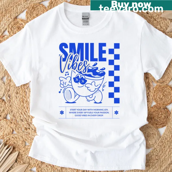 Positive vibe typography design on a casual T-shirt