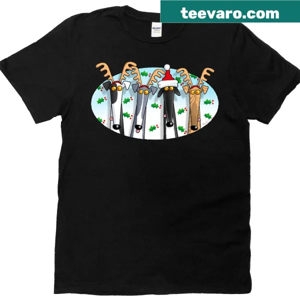 Greyhound t-shirt featuring playful antlers design