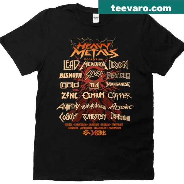 Edgy Heavy Metals Parody T-shirt for music lovers