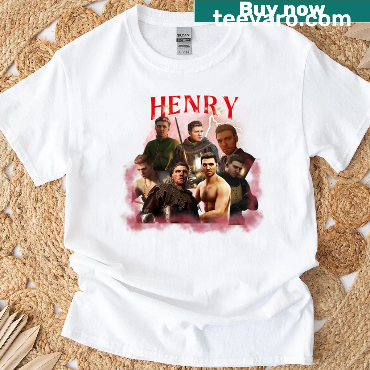 Vintage-style t-shirt featuring Henry of Skalitz from KCD2 — on a men's t-shirt
