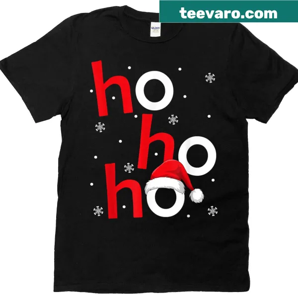 Funny Christmas T-shirt with Ho Ho Ho Santa graphic
