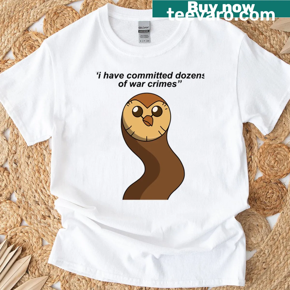 Humorous T-shirt featuring Hooty from the Owl House — on a men's t-shirt