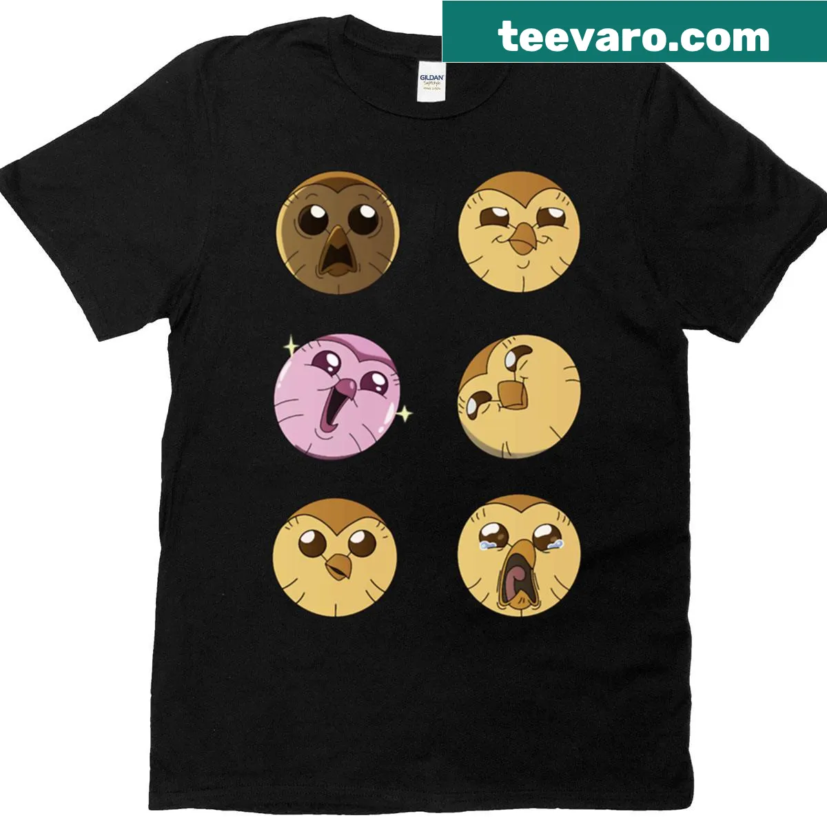 Active t-shirt featuring Hooty from The Owl House and sticker pack design — on a men's t-shirt