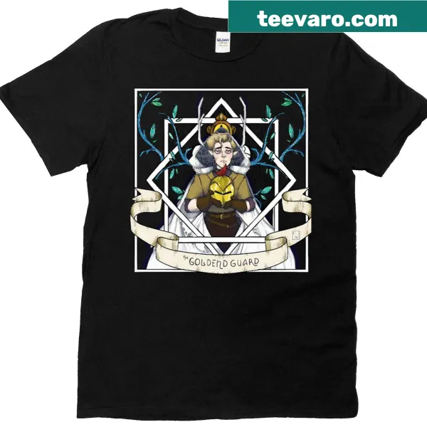 Illustrated T-shirt featuring Hunter, the Golden Guard.