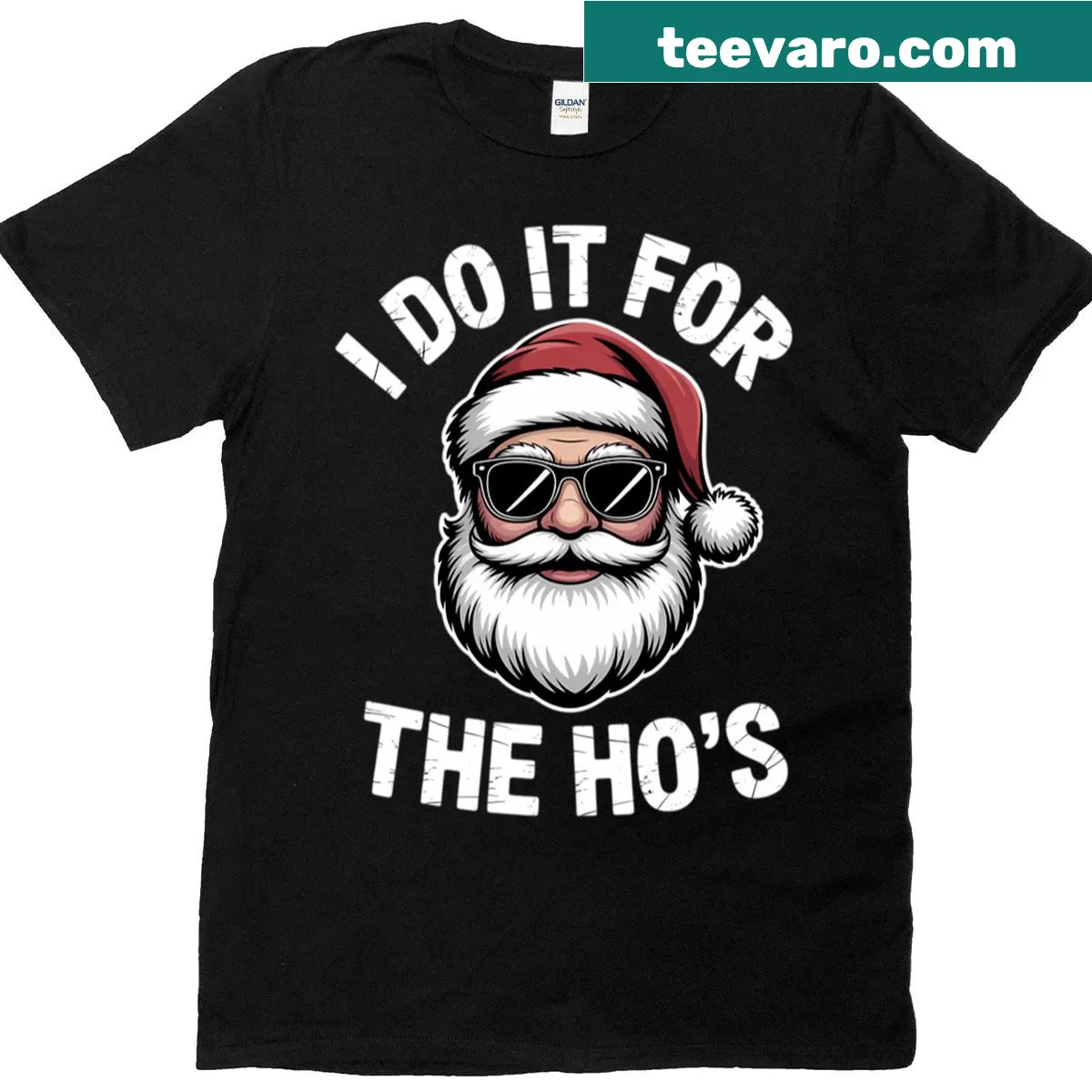 Inappropriate Christmas t-shirt with humorous text for men — on a men's t-shirt