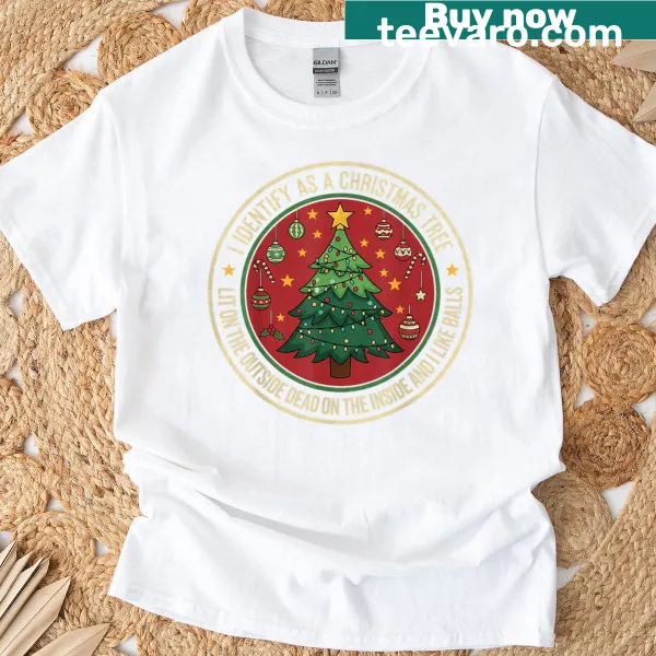 Funny Christmas tree t-shirt with humorous text design