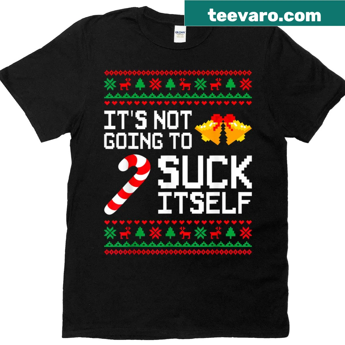 Matching Christmas Couples T-shirt with humorous phrase — on a men's t-shirt